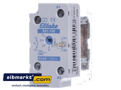 Front view Eltako S91-100-12V Latching relay 12V AC
