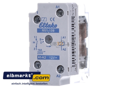 Front view Eltako R91-100-12V Installation relay 12VAC
