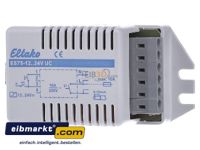 Front view Eltako ES75-12..24V UC Latching relay 12...24V AC/DC
