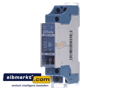 Front view Eltako S12-110-12V Latching relay 12V AC
