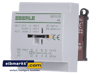 Front view Eberle Controls ISCH 20-4 S Installation contactor 4 NO/ 0 NC - 

