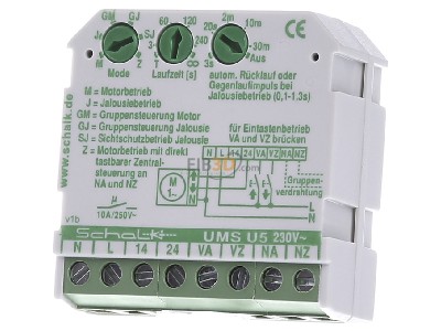 Front view Schalk UMS U5 Open/close control, 230V AC, 2 NO, 10A, 
