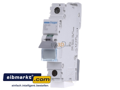 Frontansicht Hager MB199 Leitungsschutzschalter 1pol. B-6A, 25kA 