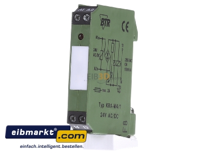Front view Metz Connect KRA-M4/1 24AC/DC Switching relay AC 24V DC 24V 6A 
