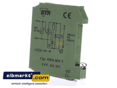 View on the right Metz Connect KRA-M4/1 24AC/DC Switching relay AC 24V DC 24V 6A 
