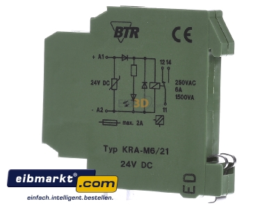 View on the right Metz Connect KRA-M6/21 24DC Switching relay DC 24V 6A

