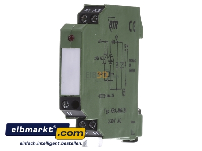 Front view Metz Connect KRA-M6/21 230AC Switching relay AC 230V 6A

