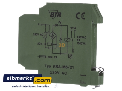 View on the right Metz Connect KRA-M6/21 230AC Switching relay AC 230V 6A
