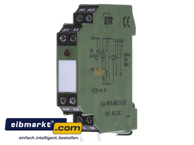 Front view Metz Connect KRA-M8/21-21 24AC/DC Switching relay AC 24V DC 24V 1,5A
