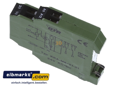 View top right Metz Connect KRA-M8/21-21 24AC/DC Switching relay AC 24V DC 24V 1,5A
