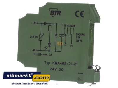 View on the right Metz Connect KRA-M8/21-21 24DC Switching relay DC 24V 1,5A
