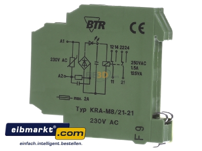 View on the right Metz Connect KRA-M8/21-21 230AC Switching relay AC 230V 1,5A - 
