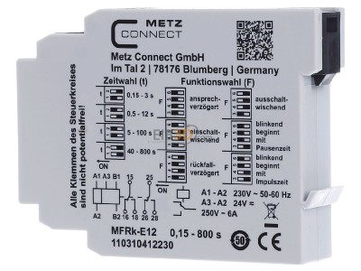 View on the right Metz MFRk-E12 0,15-800S Timer relay 0,15...800s AC 24...230V 
