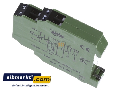View top right Metz Connect KRA-M8/21-21 12AC/DC Switching relay AC 12V DC 12V 1,5A 
