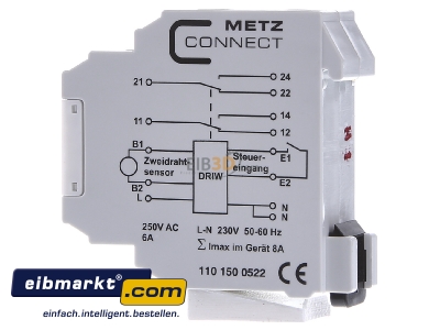 View on the right Metz Connect DRIW-E16 230VAC 22.5 Speed-/standstill monitoring relay 
