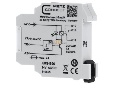 Ansicht rechts Metz KRS-E06 24ACDC Hand Schnittstellenmodul 1W ohne Handbedienebene 