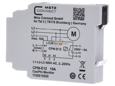 View on the right Metz CPW-E12 230AC1W 10A Effective power relay AC230V 
