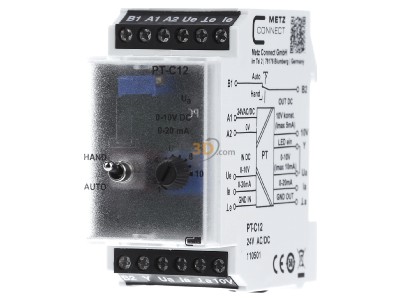 Front view Metz PT-C12 24VAC/DC Voltage value converter 0...10V 
