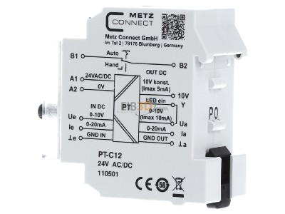 View on the right Metz PT-C12 24VAC/DC Voltage value converter 0...10V 
