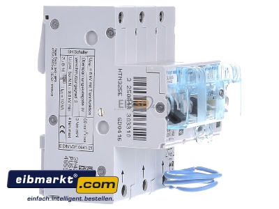 View on the left Hager HTN325E Selective mains circuit breaker 3-p 25A 
