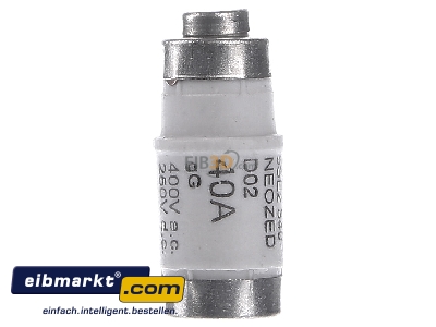 Frontansicht Siemens Indus.Sector 5SE2340 Neozed-Sicherungseinsatz GL/GG,D02,40A,400V 