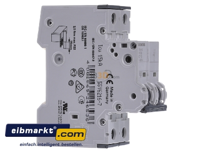 Ansicht links Siemens Indus.Sector 5SY6216-7 LS-Schalter C16A,2pol,T=70,6kA 