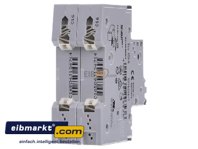 Ansicht hinten Siemens Indus.Sector 5SY6216-7 LS-Schalter C16A,2pol,T=70,6kA 