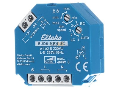 Front view Eltako EUD61NPN-UC Surge dimming switch, 
