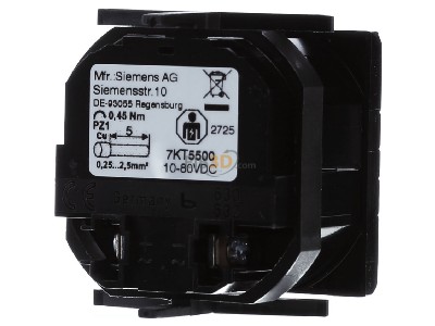 Ansicht hinten Siemens 7KT5500 Zeitz�hler 48x48mm 10-80VDC 
