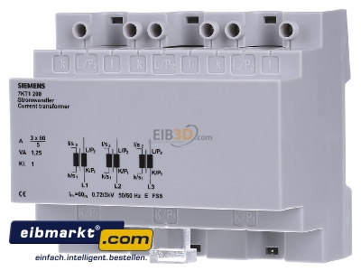 Front view Siemens Indus.Sector 7KT1200 Current transformer 60/5A
