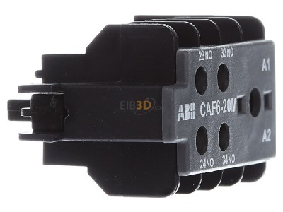 View on the left ABB CAF6-20M Auxiliary contact block 2 NO/0 NC 
