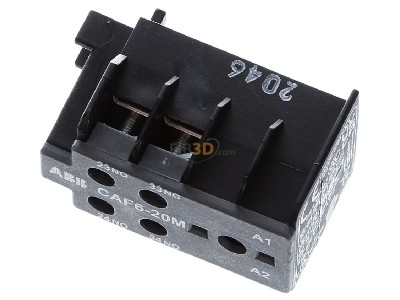 View up front ABB CAF6-20M Auxiliary contact block 2 NO/0 NC 
