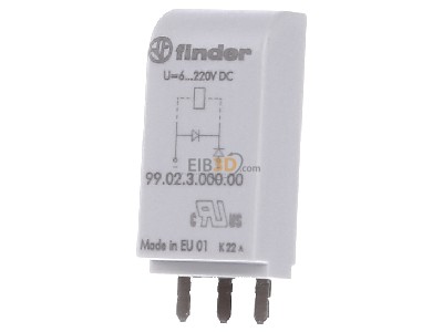 Frontansicht Finder 99.02.3.000.00 Freilaufdiode 6..220VDC f.Fas. 95.03/05 