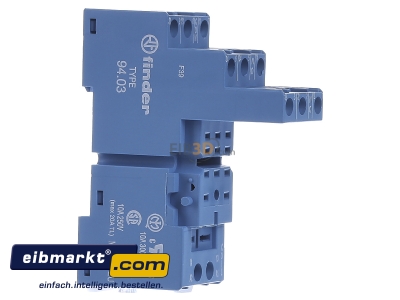 View on the left Finder 94.03 Relay socket 11-pin
