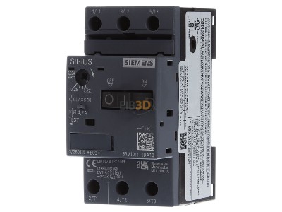 Frontansicht Siemens 3RV1011-0DA10 Leistungsschalter 0,22...0,32A,N3,8A 