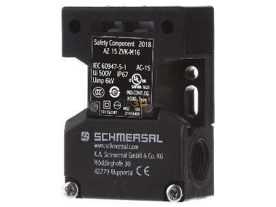 Front view Schmersal AZ 15 ZVK-M16 End switch 
