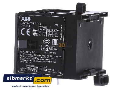 View on the right ABB Stotz S&J B 6-30-01 220V50Hz Magnet contactor 220...240VAC
