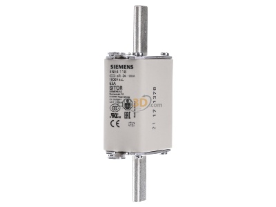 Front view Siemens 3NE4118 Low Voltage HRC fuse NH0 63A 
