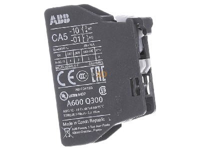 View on the left ABB CA 5-01 Auxiliary contact block 0 NO/1 NC 
