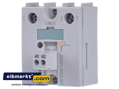 Front view Siemens Indus.Sector 3RF2050-1AA02 Solid state relay 50A 1-pole
