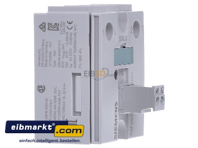 View on the left Siemens Indus.Sector 3RF2050-1AA02 Solid state relay 50A 1-pole
