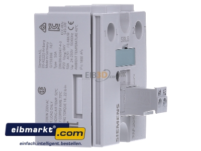 Ansicht links Siemens Indus.Sector 3RF2050-1AA02 Halbleiterrelais 50A 24-230V / 24VDC 