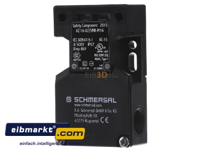 Front view Schmersal AZ 16-02zvrk End switch
