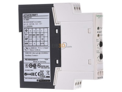 View on the left Schneider Electric ATS01N106FT Soft starter 6A 24...240VAC 24...240VDC 
