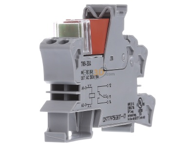 View on the left WAGO 788-304 Plug-in base with relay 1W, 24V DC/16A, 
