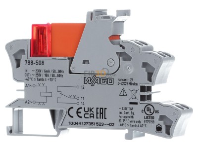 Front view WAGO 788-508 Switching relay AC 230V 16A 
