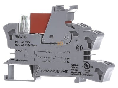 Front view WAGO 788-516 Switching relay AC 230V 8A 
