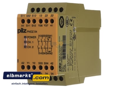 Front view Pilz PNOZ X4 #774730 Safety relay DC EN954-1 Cat 4
