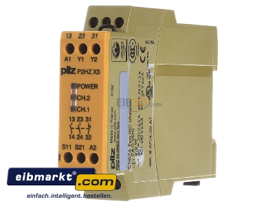 Front view Pilz P2HZ X3 #774350 Two-hand control relay DC 24V - P2HZ X3 774350
