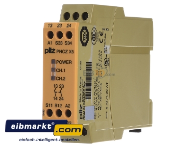 Front view Pilz 774325 Safety relay 24V AC/DC EN954-1 Cat 3
